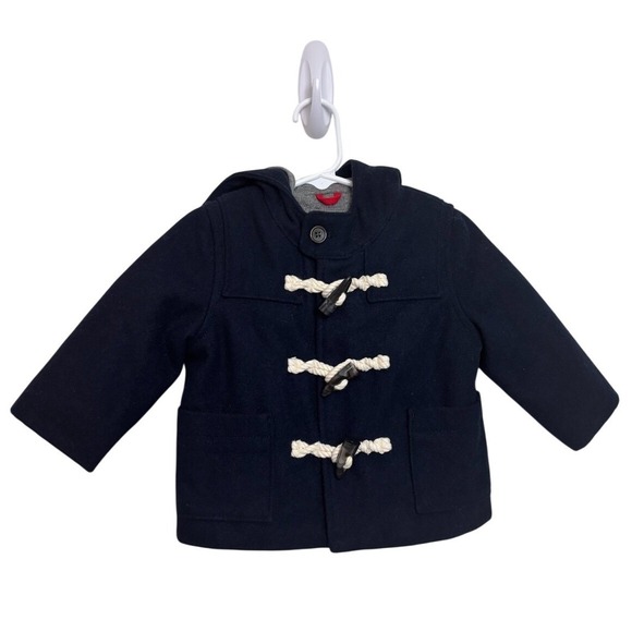 GAP Other - Baby Gap Girl Boy  Navy Peacoat Hood Toggle Snap  Wool Blend  12-18 mo Preppy